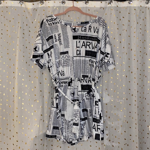 Newspaper Print Romper🗞🤍